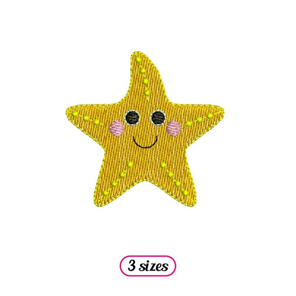 Mini motif de broderie Machine étoile de mer - étoile de mer souriante mignonne - étoile de mer océan - été bébé - petit animal marin - TÉLÉCHARGEMENT IMMÉDIAT