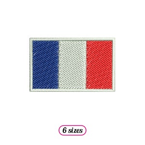 Mini French Flag Machine Embroidery – Tricolour Flag Fill Stitch Satin Outline – France National Flag - Tiny Flag 6 sizes - INSTANT DOWNLOAD