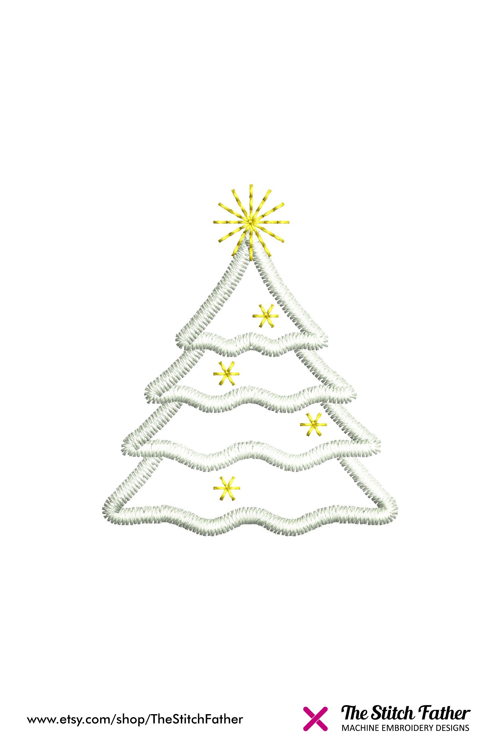 Mini Christmas Tree Machine Embroidery Design Decorated Fir Etsy