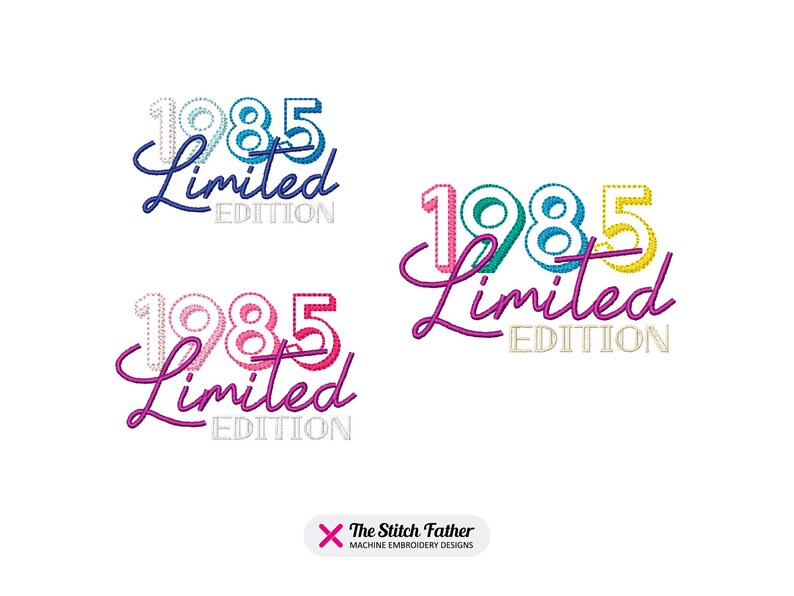 1985 Year Logo Machine Embroidery Design - 3 Sizes - INSTANT DOWNLOAD ...