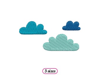Mini Clouds Machine Embroidery design – Cute Clouds – Cloudy Sky – Group of Clouds - Cloud Embroidery Fill Stitch - INSTANT DOWNLOAD