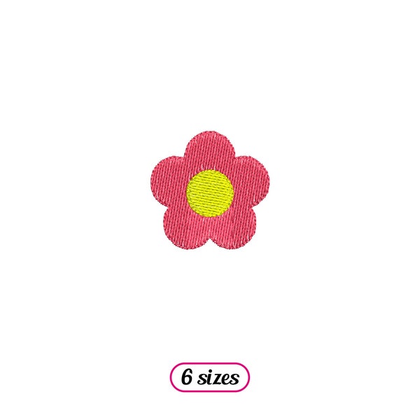Mini Flower Machine Embroidery design - Simple Tiny Flower - Small Daisy Flowers 5 petals - Basic Buttercup Shape Pattern - INSTANT DOWNLOAD
