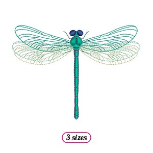Realistic Dragonfly Top View Machine Embroidery design - 3 sizes - INSTANT DOWNLOAD