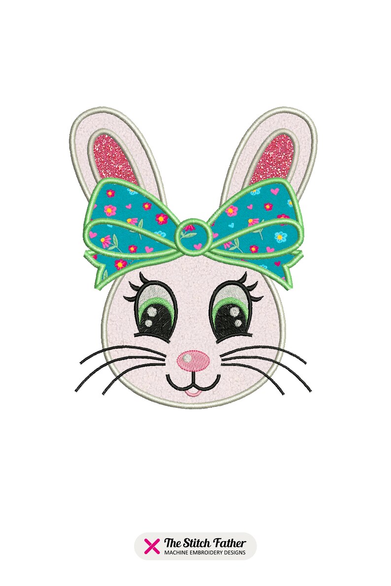 Easter Bunny Face Applique Machine Embroidery Design – 3 Sizes ...