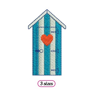Mini Beach Box Machine Embroidery design – Small Beach Hut – Cute Beach Box -Changing Room Cabin – Holidays Summer - INSTANT DOWNLOAD
