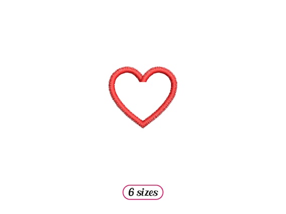 Mini-Herz-Umriss-Stickmuster mit Satinstich – Niedliche Herzform – Kleine Valentinsherzen – Liebesmuster – SOFORT-DOWNLOAD