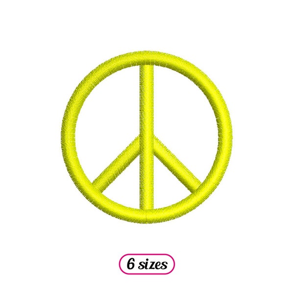 Mini Peace Line Symbol Satin Machine Embroidery design - 6 sizes - INSTANT DOWNLOAD