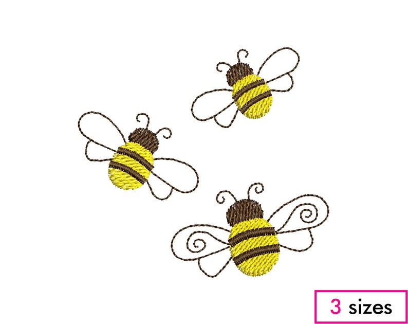 Mini bees flying embroidery design tiny flying bees cute  etsy Mini bees flying embroidery design tiny flying bees cute  etsy