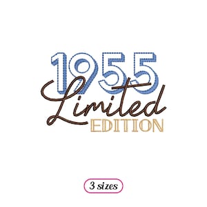 1955 Jahr Logo Maschinenstickerei Design - 3 Größen - INSTANT DOWNLOAD