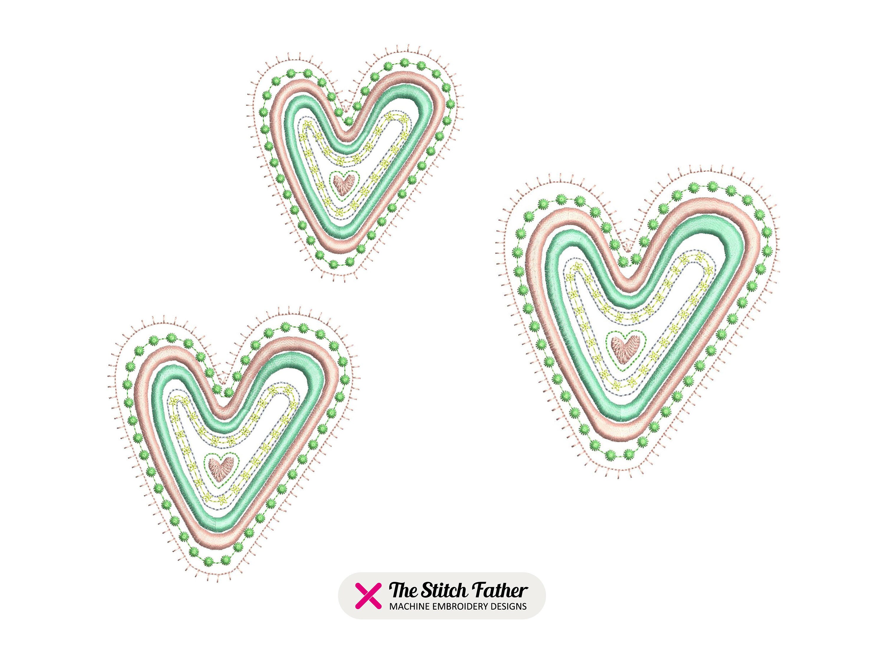 Heart Machine Embroidery Design – Cute Boho Heart Rainbow Style ...