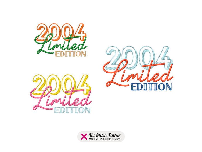 2004 Design 2004 Year Logo Machine Embroidery Design - 3 Sizes - INSTANT DOWNLOAD ...