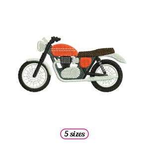 Diseño de bordado a máquina de motocicleta retro realista - 5 tamaños - DESCARGA INSTANTÁNEA