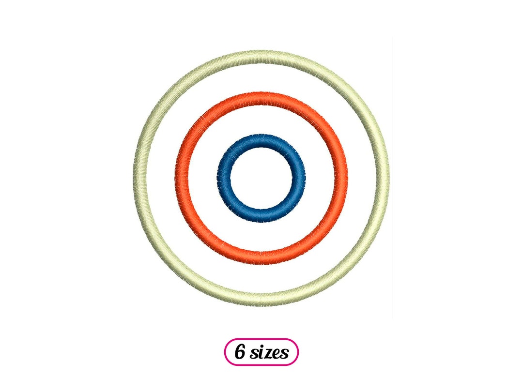 Three Concentric Circles Machine Embroidery Design - 6 Sizes - INSTANT ...