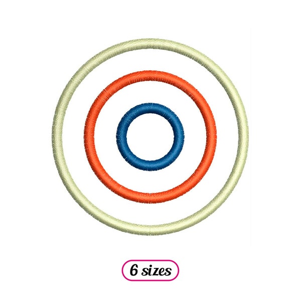 Three Concentric Circles Machine Embroidery design - 6 sizes - INSTANT DOWNLOAD