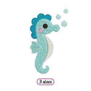 Mini Seahorse Machine Embroidery design - Small Hippocampus - Cute Baby Sea Horse - Sea Animal Ocean - Tiny Marine Animal - INSTANT DOWNLOAD
