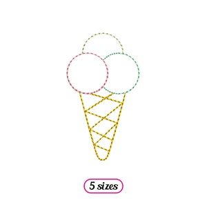 Mini Eiscreme linearer Stil Maschinenstickerei - 5 Größen - INSTANT DOWNLOAD