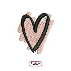 Mini Heart Machine Embroidery design – Painted Heart – Heart Satin Outline – Simple Ink Heart - Hand Drawn Heart - INSTANT DOWNLOAD