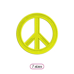 Mini Peace Symbol Fill Stitch Machine Embroidery design - 7 sizes - INSTANT DOWNLOAD