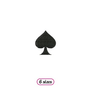 Mini simbolo di picche ricamo a macchina – piccola icona di picche – seme di picche – asso di picche – simbolo di carte da gioco – DOWNLOAD IMMEDIATO
