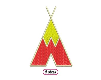 Tipi Machine Borduurontwerp - Mini Small Indian Tipi Fill Stitch Borduren - Boho patroon - Instant download borduurbestand - 5 maten