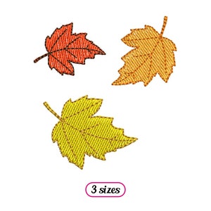 Mini Herbstblätter Stickdatei Kleines Erntedank Ahornblatt - Herbstliches Herbstlaub - SOFORTIGER DOWNLOAD