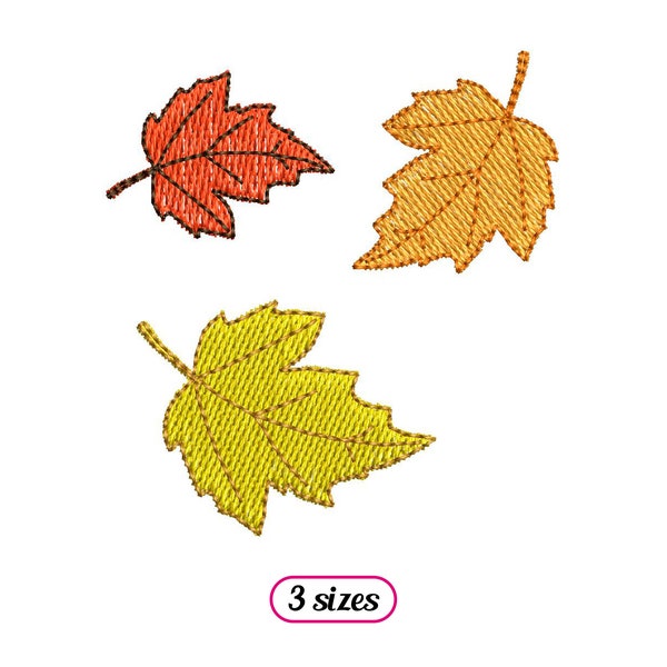 Mini Autumn Leaves Machine Embroidery design – Small Thanksgiving Maple Leaf – Composition of Tree Falling Autumn Leaves - INSTANT DOWNLOAD