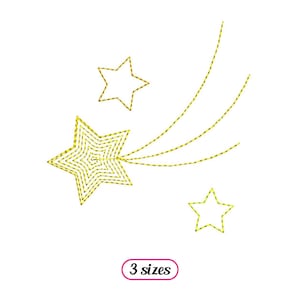 Mini Constellation Stars Machine Embroidery design – Tiny Shooting Star and Stars – Group of Stars - Quick Stitch Stars - INSTANT DOWNLOAD
