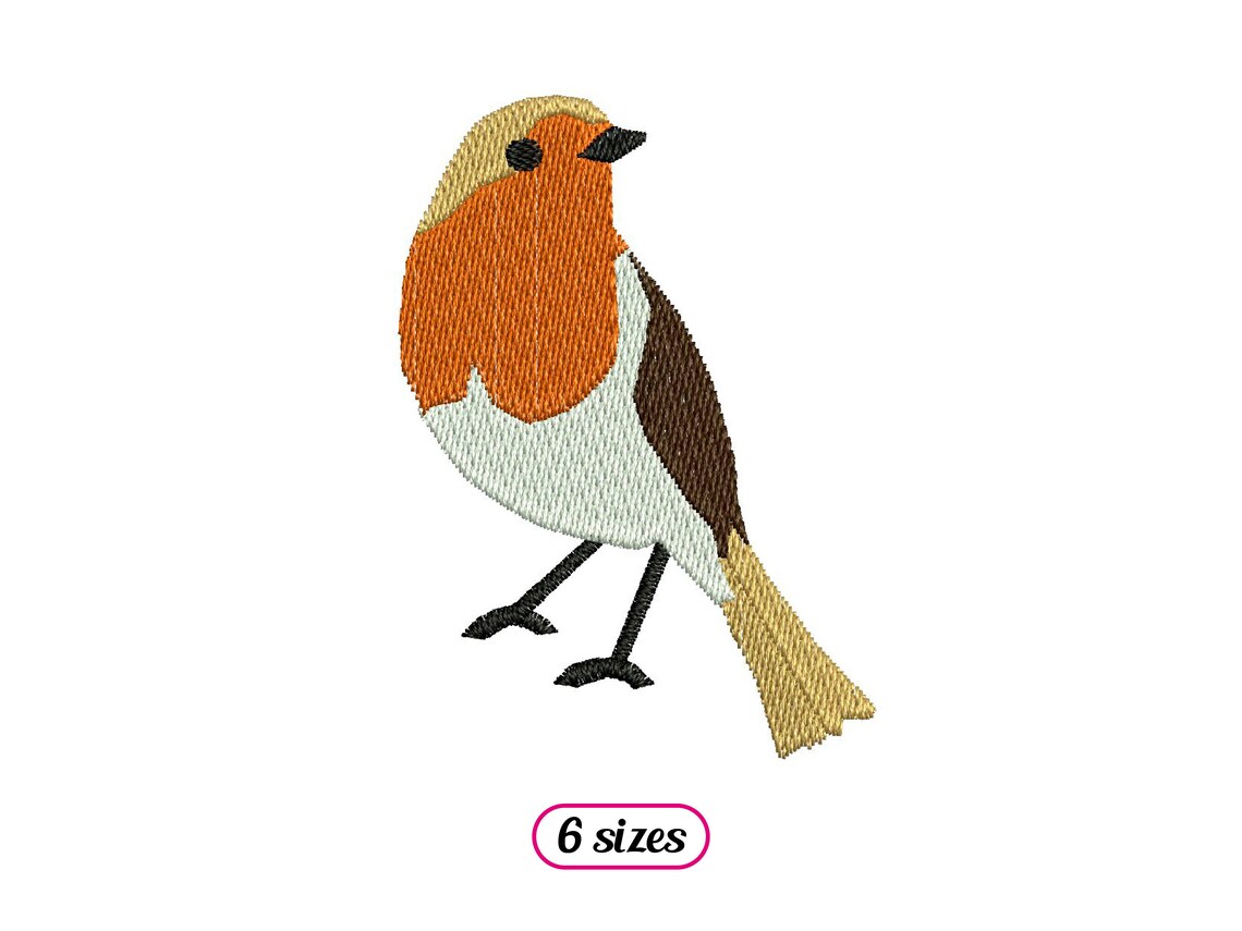 Robin Embroidery Pattern Robin Standing Machine Embroidery Design - 6 Sizes - INSTANT DOWNLOAD ...