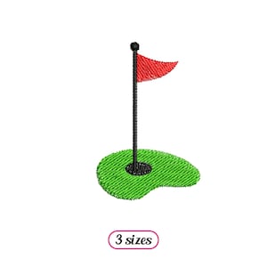 Mini Golf Hole Flag Machine Embroidery design – Hole Golf Green - Golf Flag Game - Golf Sport Equipment  - Flag And Green - INSTANT DOWNLOAD