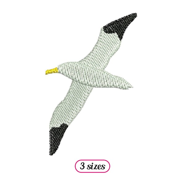 Mini Seagull Flying Machine Embroidery design – Tiny Sea Gull Below View Fill Stitch – Animal Birds Ocean Summer - INSTANT DOWNLOAD