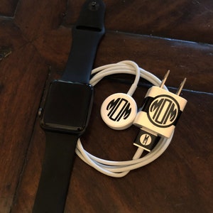 Apple Watch Charger Decal, Apple Watch Decal, Monogram Decal for Apple Watch