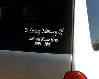 In Loving Memory Of Decal, Memorial Decal, In Loving Memory Car Decal