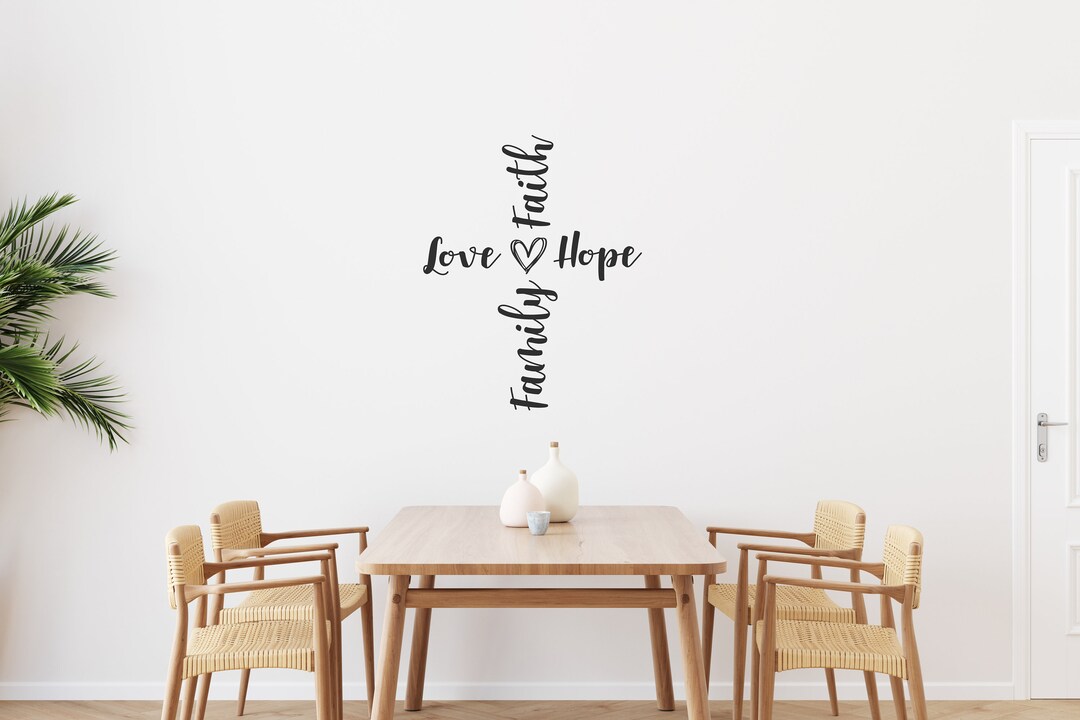 Love Hope Family Faith Vinyl Wall Decal - Etsy