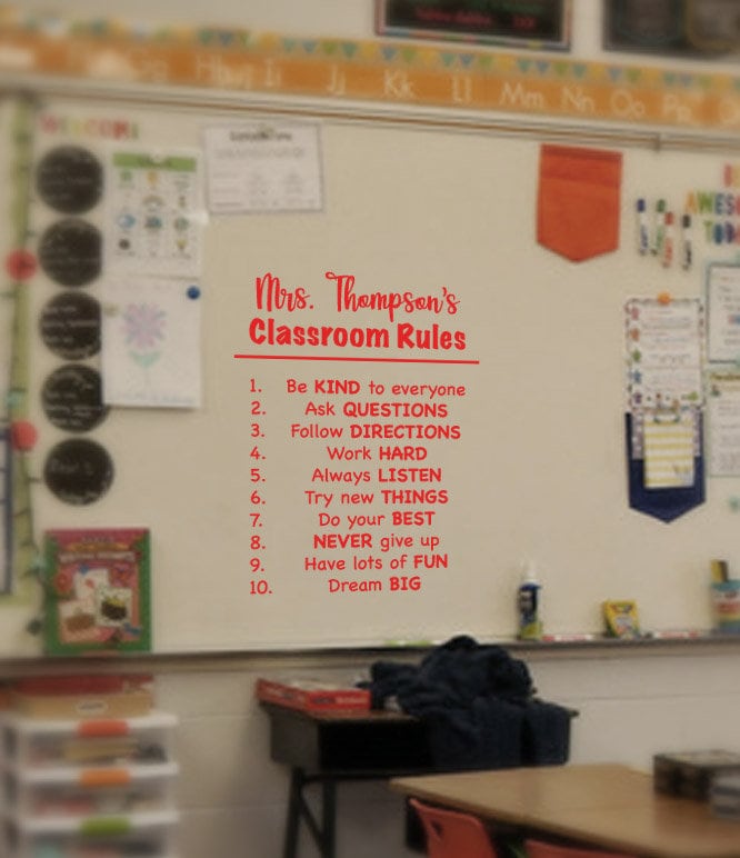 Classroom Rules Classroom Decor Wall Decal Decal for Etsy