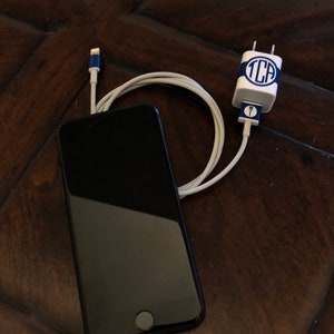 iphone block charger decal, iphone charger wrap decal, monogram sticker