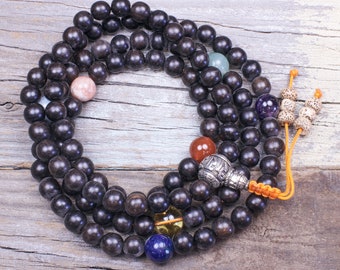 Chakra Mala - Ebony Wood