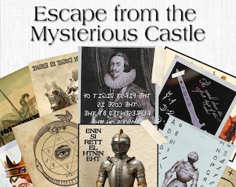 Juego de Escape Room DIY Kit de juego imprimible medieval Castillo misterioso / Juego de fiesta divertido Regalo medieval Family Escape Room DIY