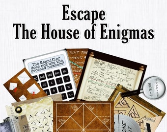 Escape Room Game DIY Escape Room Logic Printable Game Kit House of Enigmas | Fun Party Game Family Gift Enigmas Escape Room DIY