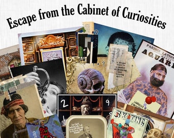 Escape Room Game DIY Adult Printable Game Kit Cabinet of Curiosities | Adult Party Game Fun Gift Family Escape Room DIY