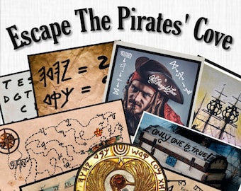 Escape Room Game DIY Pirates Kit de juego imprimible Pirate's Cove / Pirates Party Game Fun Gift Kids Escape Room DIY