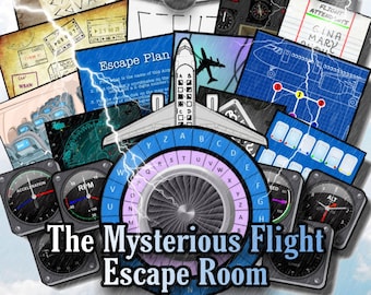 Escape Room Printable – The Mysterious Flight: Airplane Mystery Puzzle Game for Adults