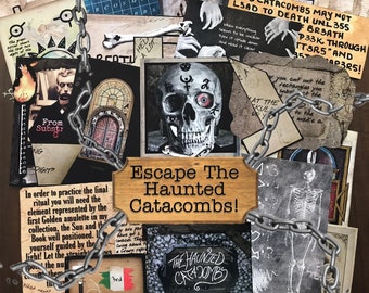 Escape Room Printable – Haunted Catacombs: Crypt Mystery Puzzle Game for Teens & Adults (PDF Download)