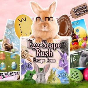 Easter Escape Room Game DIY Easter Printable Game Kit for Kids Egg-scape Rush | Easter Party Game Easter Gift Easter Escape Room Family Game