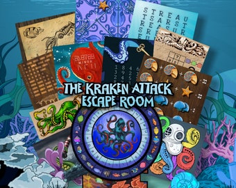 Escape Room Game DIY Printable Game Kit for Kids The Kraken Attack | Printable Escape Room Kit | DIY Escape Room | Printable Party Games