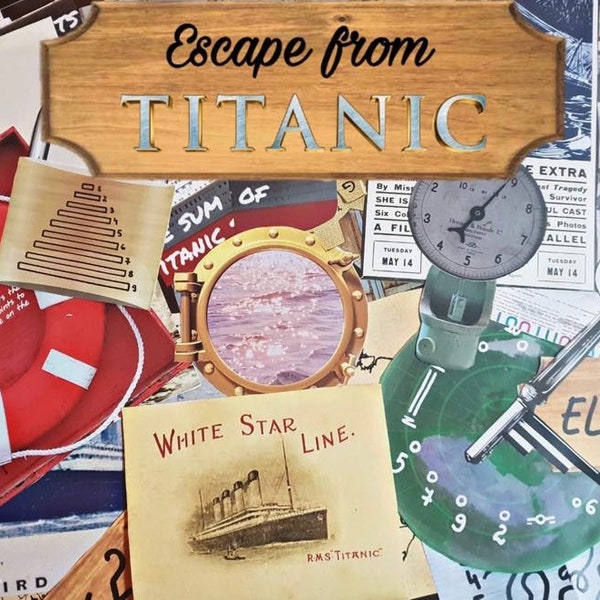 Juego de sala de escape DIY Kit de juego imprimible Titanic para niños Titanic / Juego de fiesta para adultos Regalo divertido Titanic Escape Room DIY