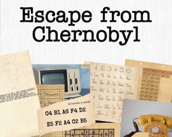 Juego de sala de escape Kit de juego imprimible DIY Chernobyl / Kit de sala de escape imprimible / Sala de escape de bricolaje / Juegos de fiesta imprimibles