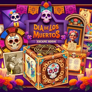 Juego en Español Escape Room de Halloween - Escape Room Imprimible para la Familia, Niños - Día de los Muertos