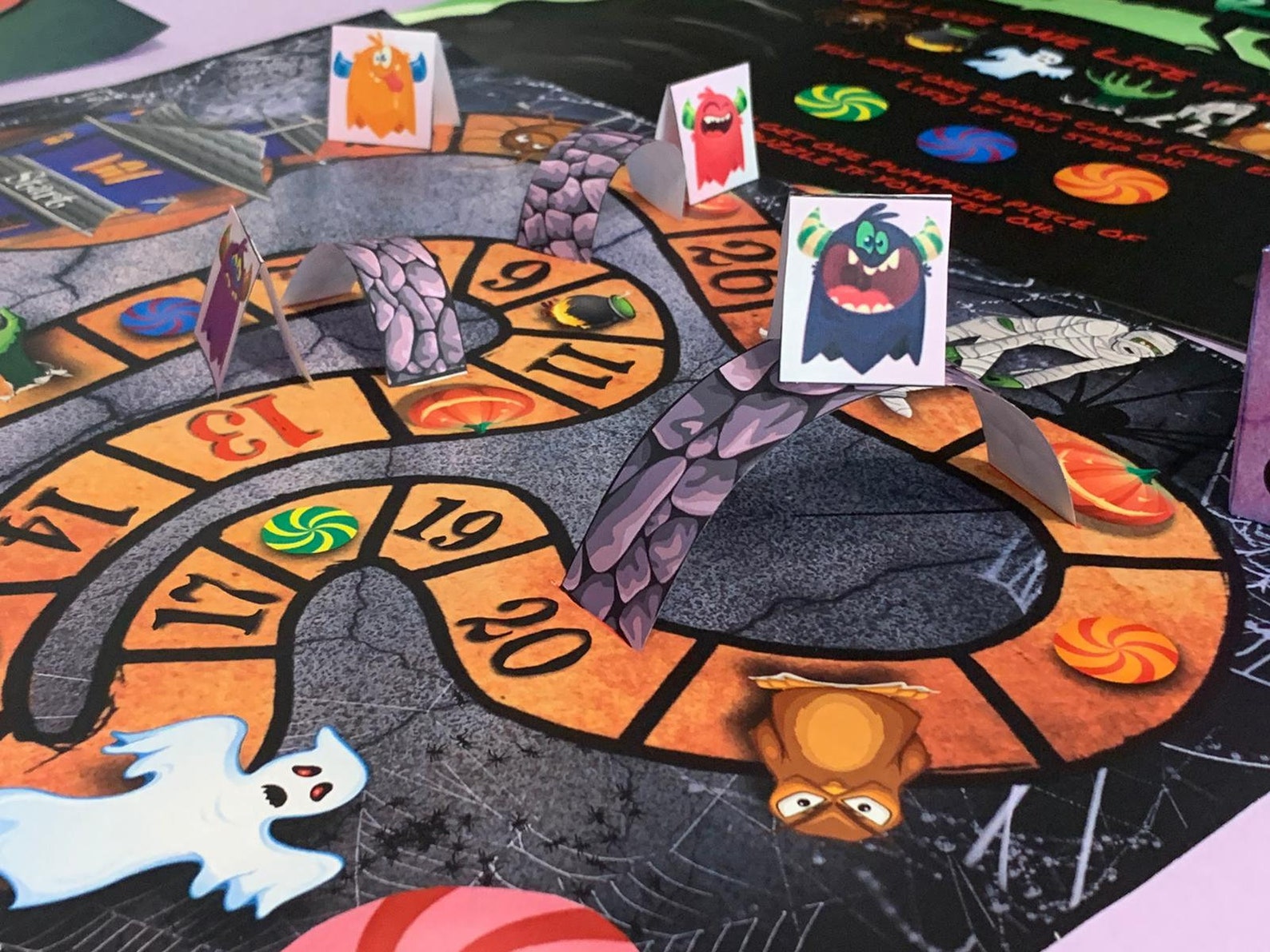 Halloween Board Game Printable Pumpkin Rush Halloween Board Etsy