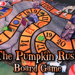 Halloween Board Game Printable Pumpkin Rush Halloween Board Game, Board Game for Kids, Halloween Board Game, Halloween Party Family Game image 1