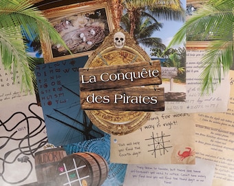 Jeu D'évasion Pour Enfants La Conquête des Pirates / Jeu D'évasion à Imprimer à la Maison / Jeux en Français